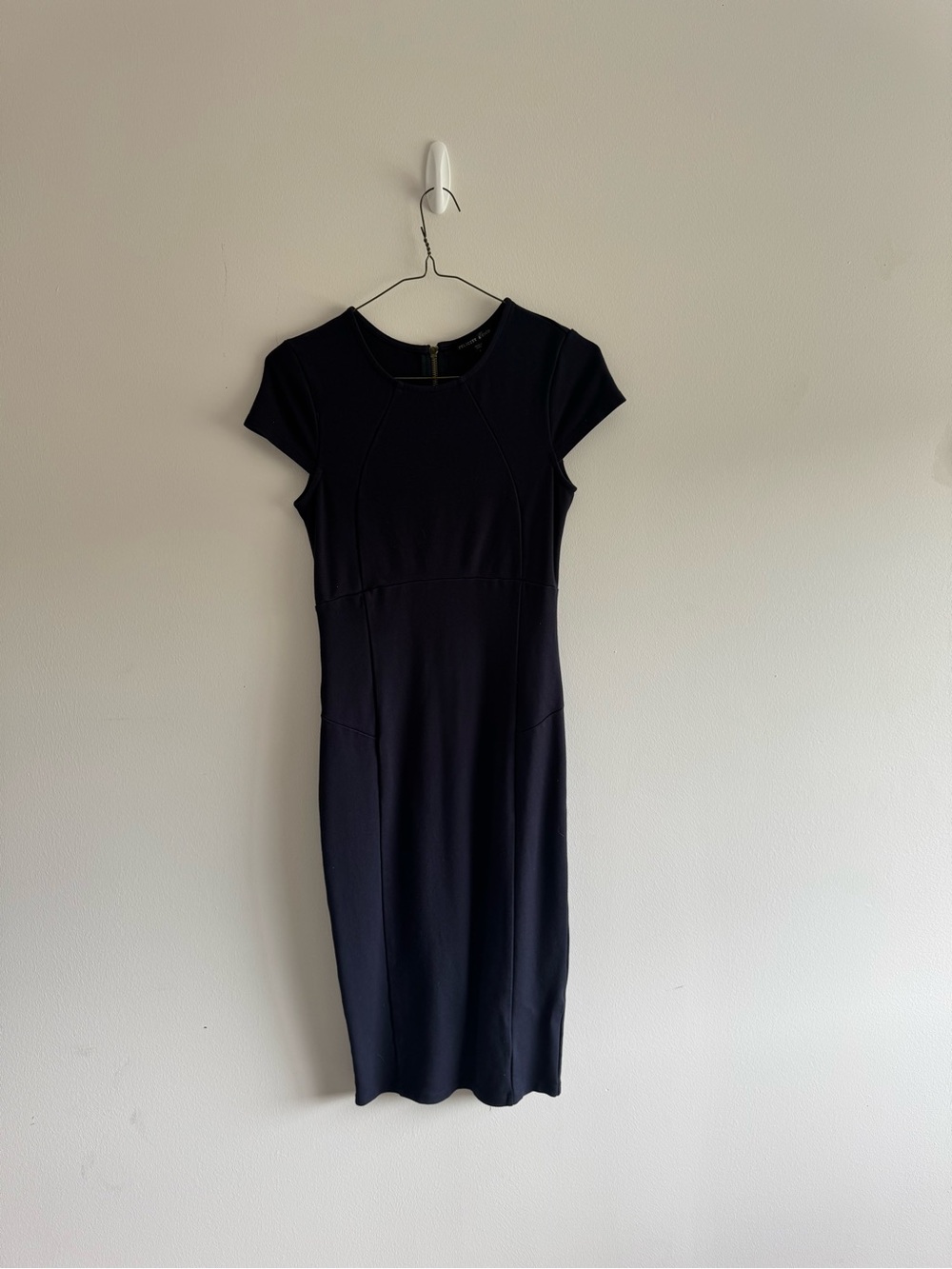 Classic Dark Navy Cap-Sleeve Sheath Dress